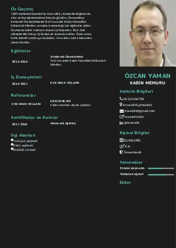 Hostes CV Örnekleri cv indir